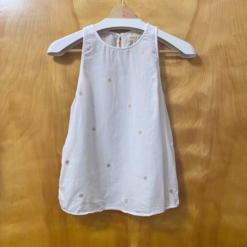 Anthropologie Cloth & Stone Gillian Metallic Foil Dot Tank Lightweight Breezy